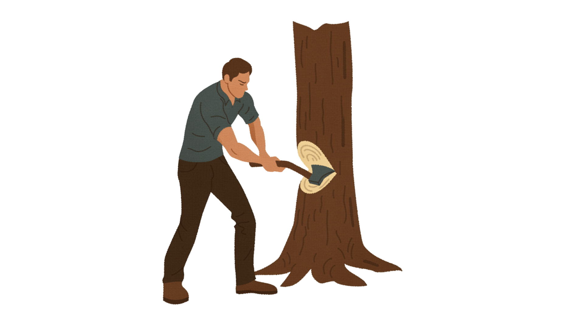 Person Felling a Tree